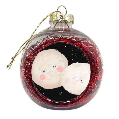 Marshmallow Love Moon - xmas bauble by Nichola Cowdery