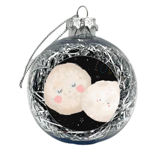 Marshmallow Love Moon - xmas bauble by Nichola Cowdery