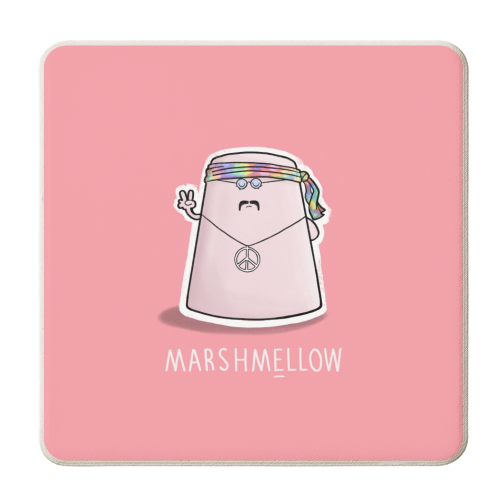 Marshmellow - personalised beer coaster by Carl Batterbee