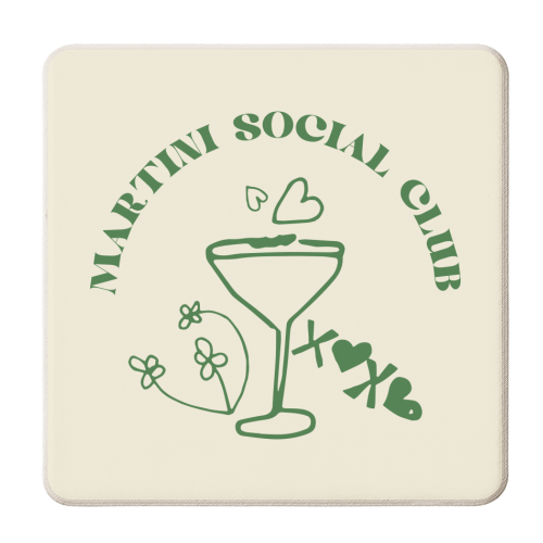 Martini Club - personalised beer coaster by EZbie
