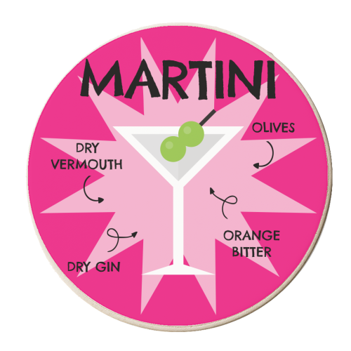 Martini Cocktail Giftware - personalised beer coaster by AbiGoLucky