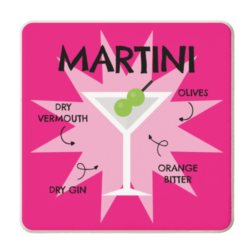 Martini Cocktail Giftware - personalised beer coaster by AbiGoLucky