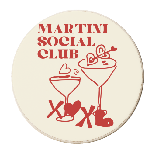 Martini Social Club - personalised beer coaster by EZbie