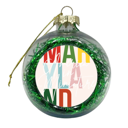 Maryland "America In Miniature" Color State - xmas bauble by Toni Scott