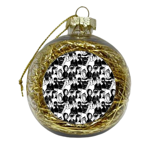 Masks - xmas bauble by Louise Hubbard