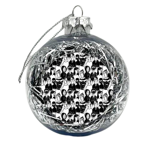 Masks - xmas bauble by Louise Hubbard