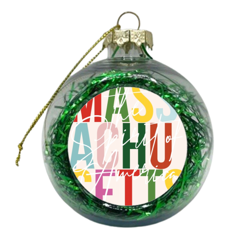 Massachusetts "The Spirit of America" Color State - xmas bauble by Toni Scott