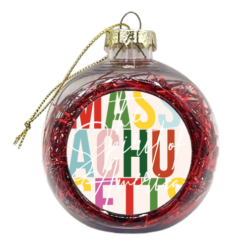 Massachusetts "The Spirit of America" Color State - xmas bauble by Toni Scott