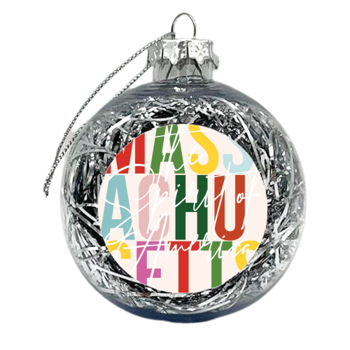 Massachusetts "The Spirit of America" Color State - xmas bauble by Toni Scott
