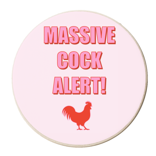 Massive Cock Alert - personalised beer coaster by Adam Regester