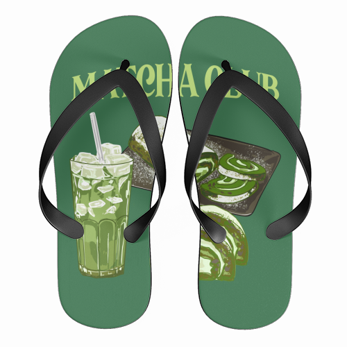 Matcha Club - funny flip flops by EZbie