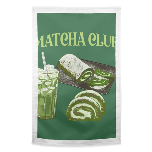 Matcha Club - funny tea towel by EZbie