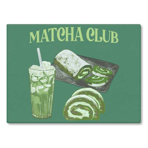 Matcha Club - glass chopping board by EZbie