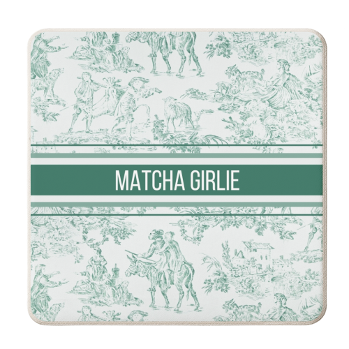 Matcha Girlie Toile - personalised beer coaster by Lilly Rose