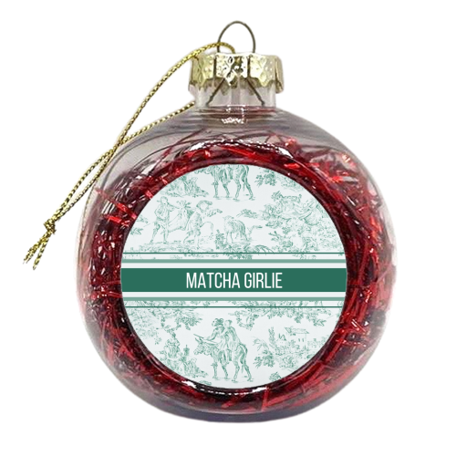 Matcha Girlie Toile - xmas bauble by Lilly Rose
