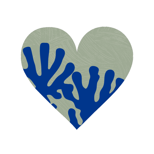 Matisse Inspired Boho Coral Reef Cobalt Blue Sage Green - Magnet by Art Heart Home and Fashion