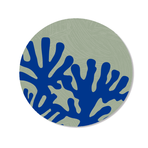 Matisse Inspired Boho Coral Reef Cobalt Blue Sage Green - Magnet by Art Heart Home and Fashion