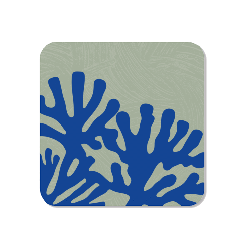 Matisse Inspired Boho Coral Reef Cobalt Blue Sage Green - Magnet by Art Heart Home and Fashion