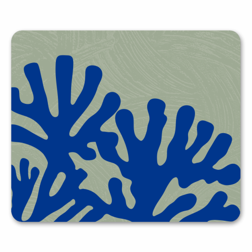 Matisse Inspired Boho Coral Reef Cobalt Blue Sage Green - mouse mat by Art Heart Home and Fashion