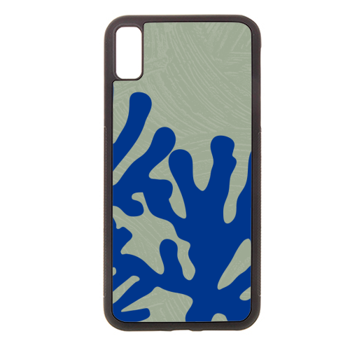 Matisse Inspired Boho Coral Reef Cobalt Blue Sage Green - stylish phone case by Art Heart Home and Fashion