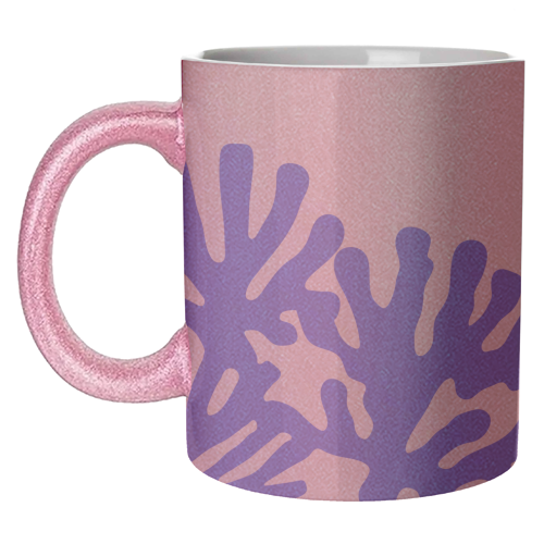 Matisse Inspired Boho Coral Reef Cobalt Blue Sage Green - unique mug by Art Heart Home and Fashion