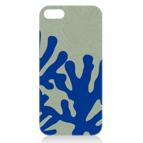 Matisse Inspired Boho Coral Reef Cobalt Blue Sage Green - unique phone case by Art Heart Home and Fashion
