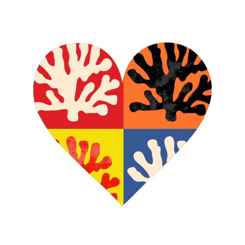 Matisse Inspired Pop Art Coral Reef Red Orange Yellow Blue Black Beige - Magnet by Art Heart Home and Fashion