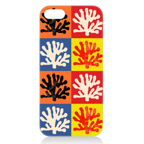 Matisse Inspired Pop Art Coral Reef Red Orange Yellow Blue Black Beige - unique phone case by Art Heart Home and Fashion