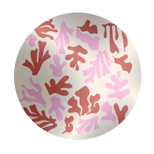 Matisse Pink & Red Abstract Pattern - Circle Sticker by AbstraHaus by EZbie