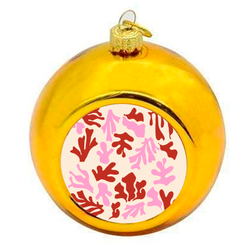 Matisse Pink & Red Abstract Pattern - colourful christmas bauble by AbstraHaus by EZbie