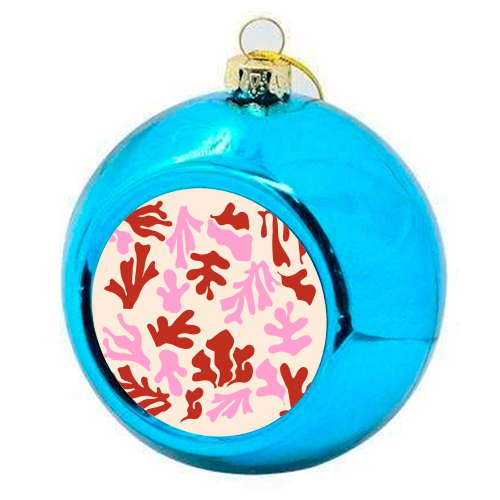 Matisse Pink & Red Abstract Pattern - colourful christmas bauble by AbstraHaus by EZbie