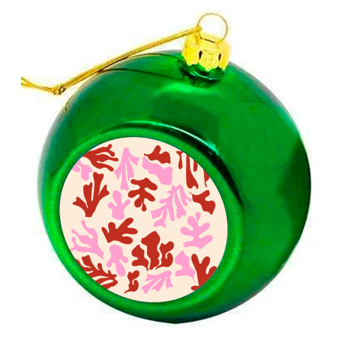 Matisse Pink & Red Abstract Pattern - colourful christmas bauble by AbstraHaus by EZbie