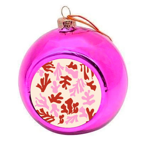 Matisse Pink & Red Abstract Pattern - colourful christmas bauble by AbstraHaus by EZbie