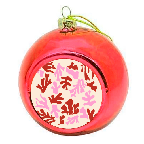 Matisse Pink & Red Abstract Pattern - colourful christmas bauble by AbstraHaus by EZbie