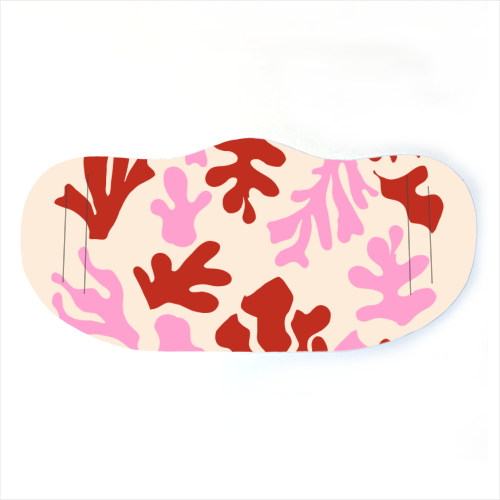 Matisse Pink & Red Abstract Pattern - face cover mask by AbstraHaus by EZbie