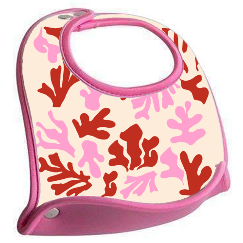 Matisse Pink & Red Abstract Pattern - feeding bib by AbstraHaus by EZbie