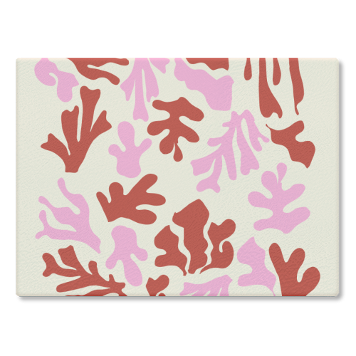 Matisse Pink & Red Abstract Pattern - glass chopping board by AbstraHaus by EZbie