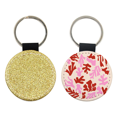 Matisse Pink & Red Abstract Pattern - keyring by AbstraHaus by EZbie