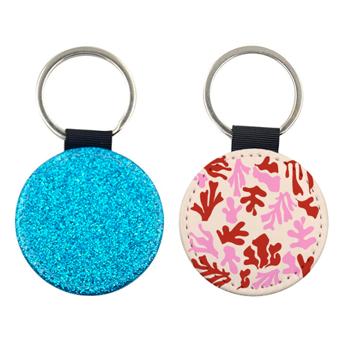 Matisse Pink & Red Abstract Pattern - keyring by AbstraHaus by EZbie