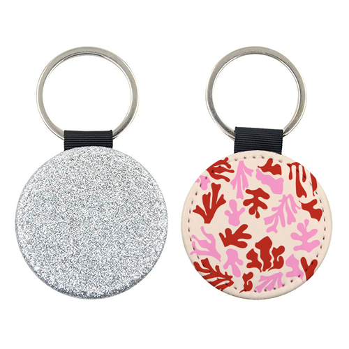 Matisse Pink & Red Abstract Pattern - keyring by AbstraHaus by EZbie