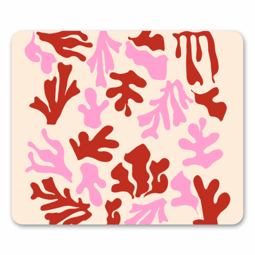 Matisse Pink & Red Abstract Pattern - mouse mat by AbstraHaus by EZbie