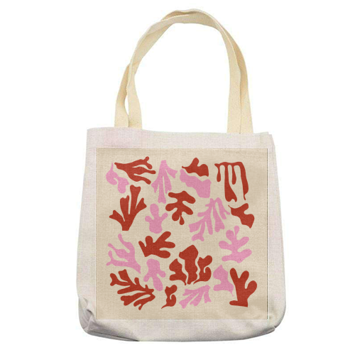 Matisse Pink & Red Abstract Pattern - printed canvas tote bag by AbstraHaus by EZbie