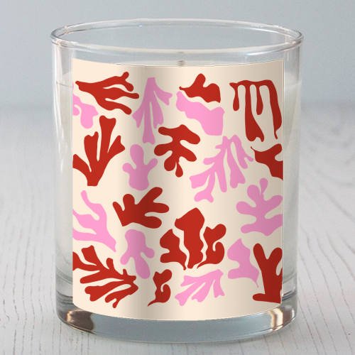 Matisse Pink & Red Abstract Pattern - scented candle by AbstraHaus by EZbie