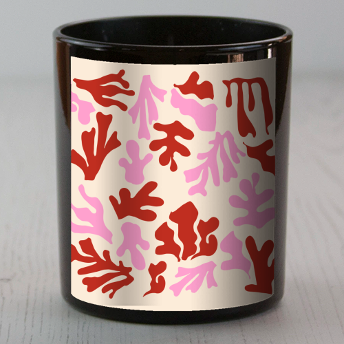 Matisse Pink & Red Abstract Pattern - scented candle by AbstraHaus by EZbie