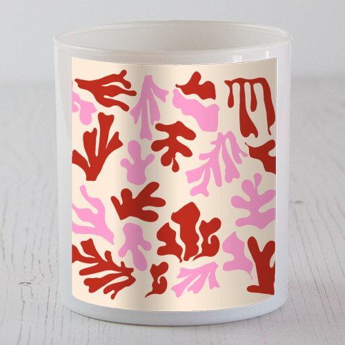 Matisse Pink & Red Abstract Pattern - scented candle by AbstraHaus by EZbie
