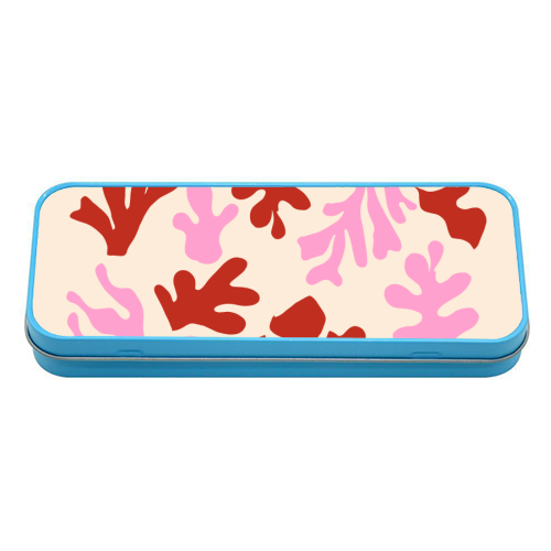 Matisse Pink & Red Abstract Pattern - tin pencil case by AbstraHaus by EZbie
