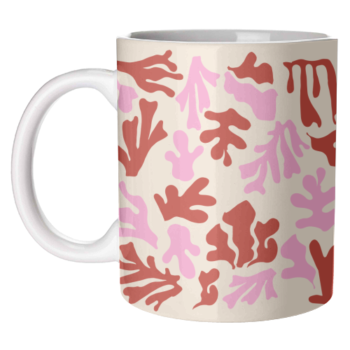 Matisse Pink & Red Abstract Pattern - unique mug by AbstraHaus by EZbie