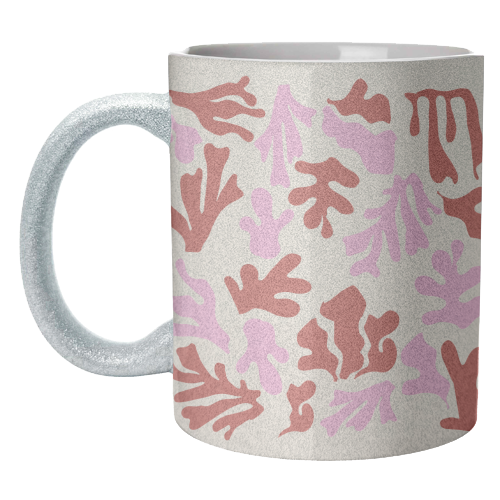 Matisse Pink & Red Abstract Pattern - unique mug by AbstraHaus by EZbie