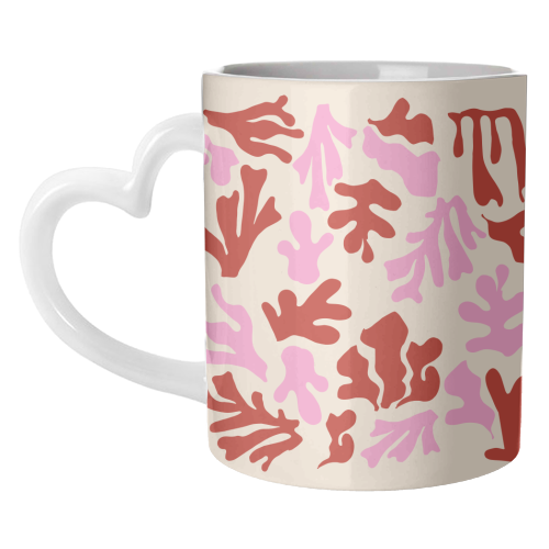 Matisse Pink & Red Abstract Pattern - unique mug by AbstraHaus by EZbie