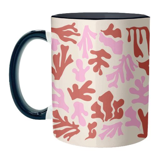Matisse Pink & Red Abstract Pattern - unique mug by AbstraHaus by EZbie